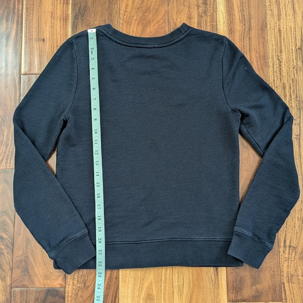 JCrew Navy Crewneck Sweatshirt with Black Lace
